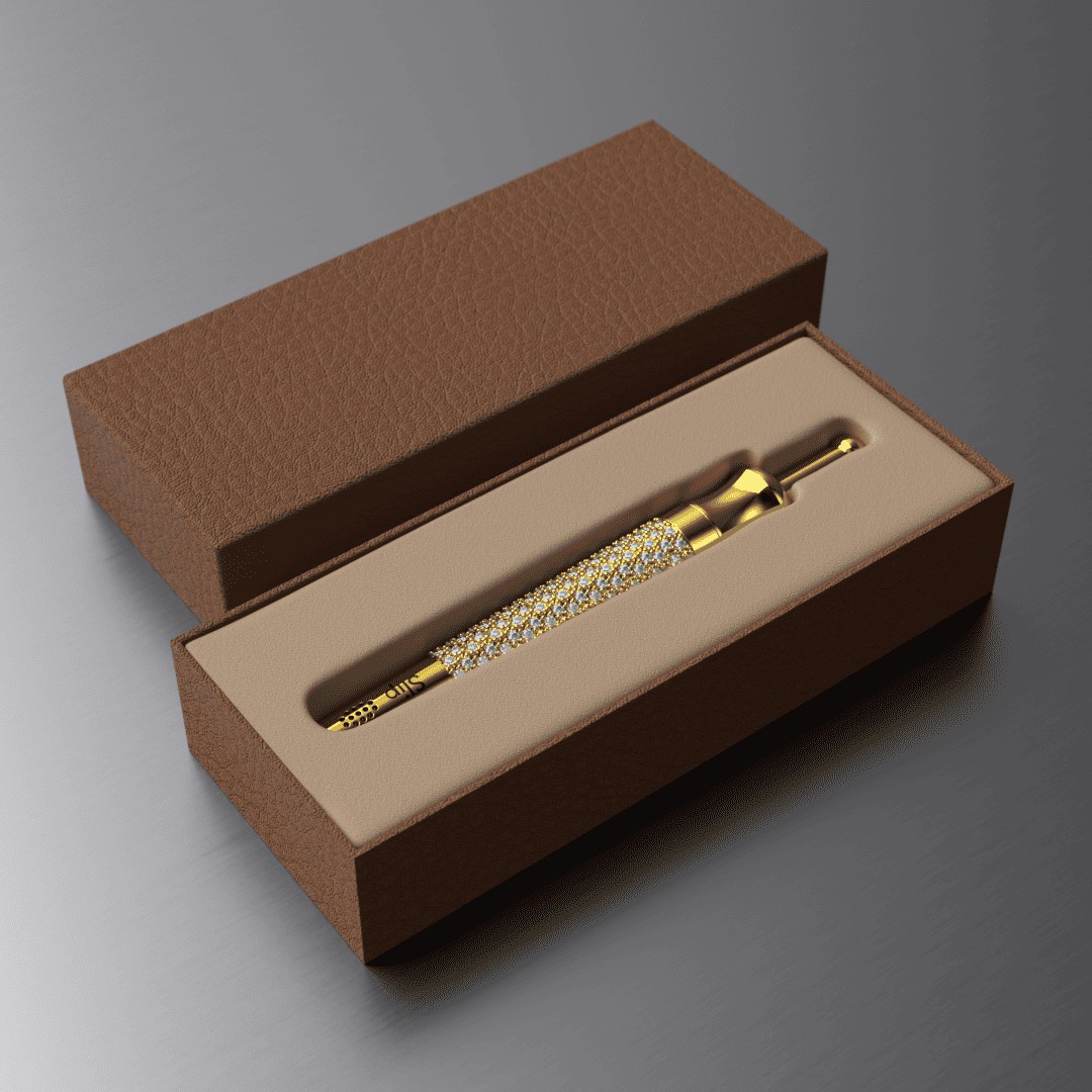 Silver Slip Straw Gold-plated with Swarovski