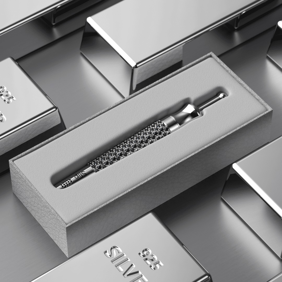 925 Silver Slip Straw with Swarovski