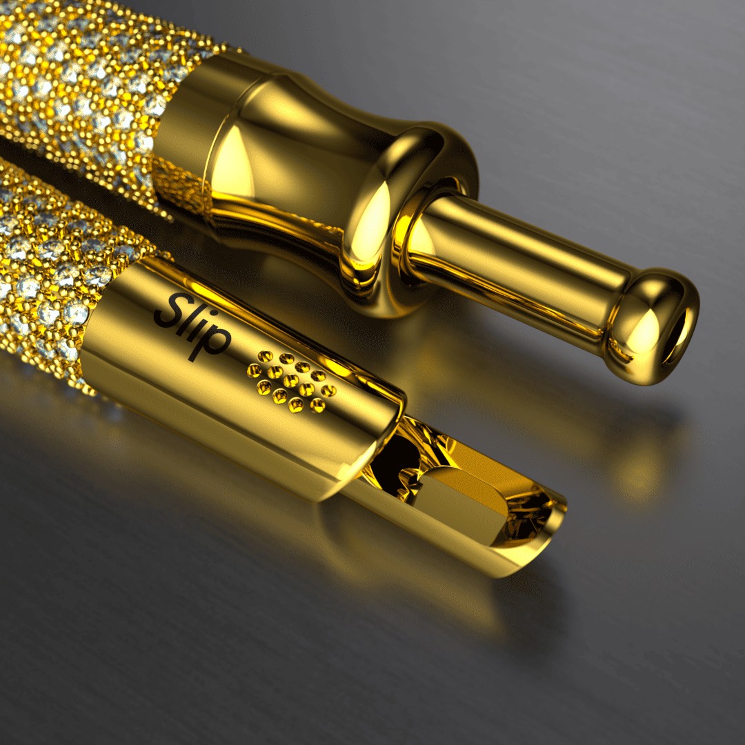 Silver Slip Straw Gold-plated with Swarovski