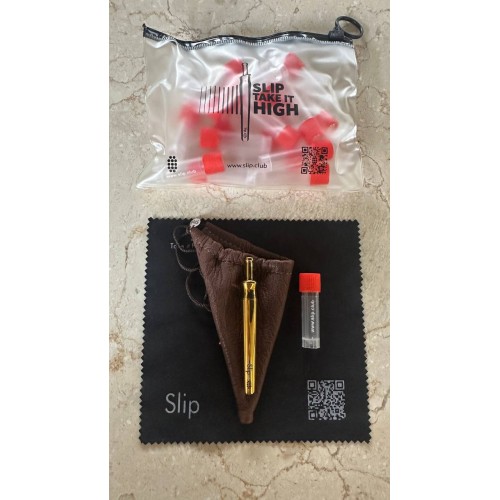 Gold Slip + Brown Pouch + Slip Vials